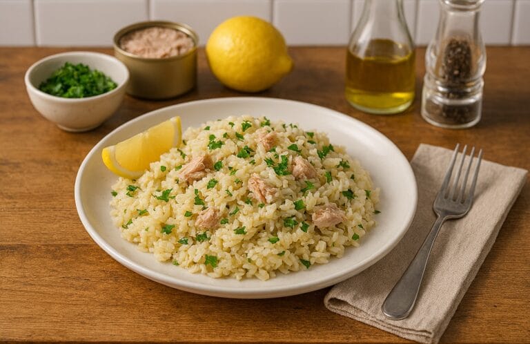 Arroz Cremoso de Atum e Limão